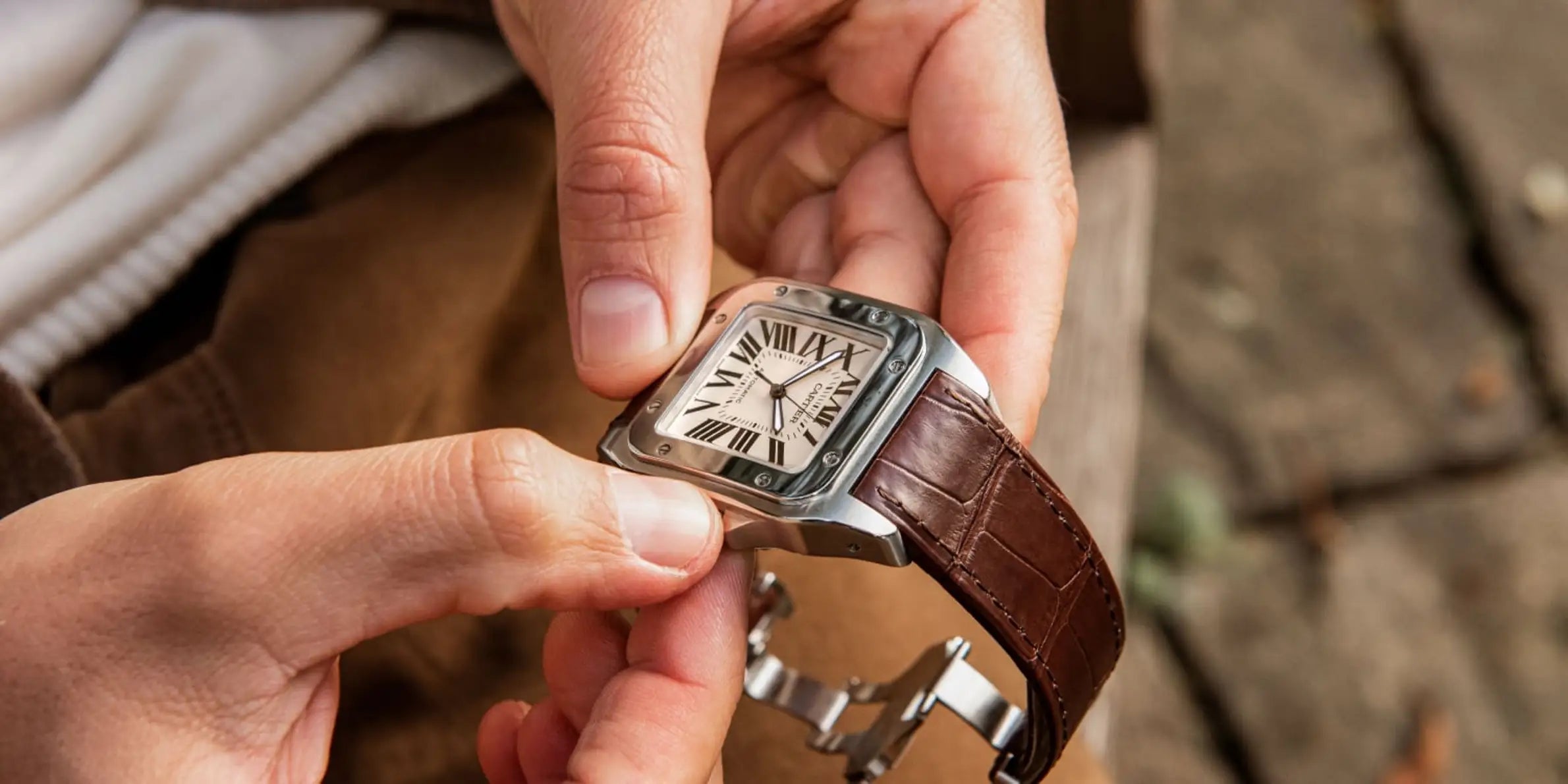 Cartier Santos de Cartier Large in steel with white dial reference WSSA0009