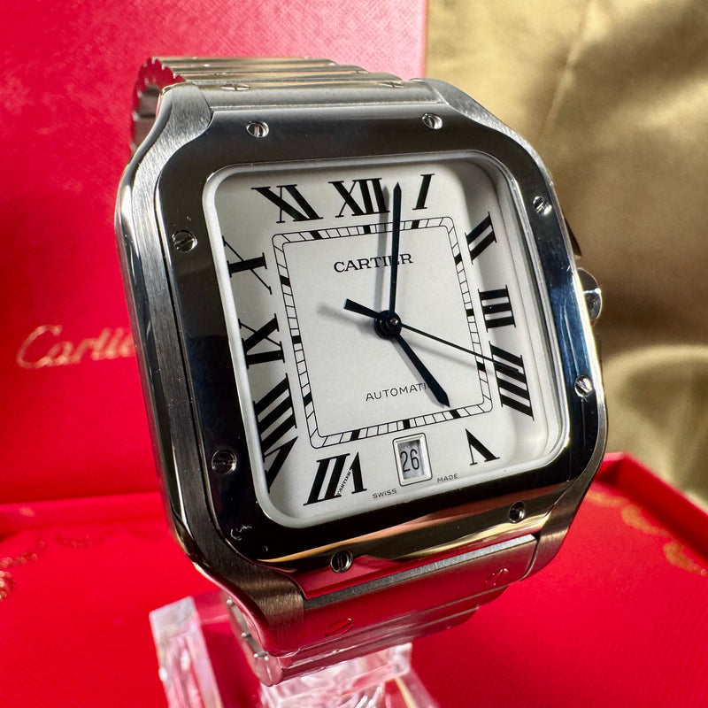 Cartier Santos WSSA0009 Box & Papers, Extra Strap -Excellent Condition