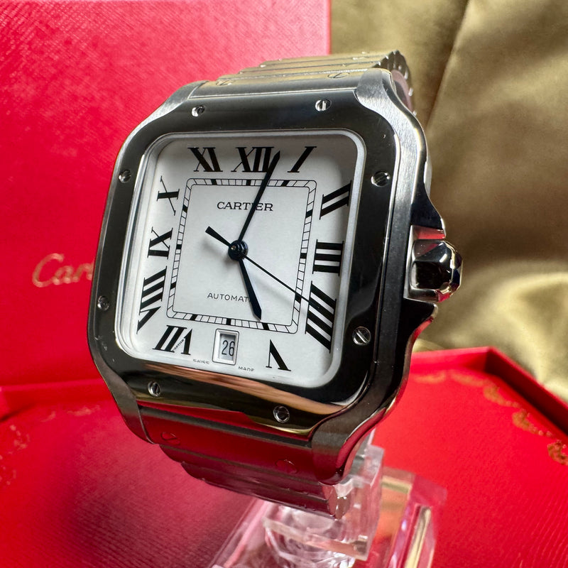 Cartier Santos WSSA0009 Box & Papers, Extra Strap -Excellent Condition