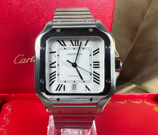 Cartier Santos WSSA0009 Box & Papers, Extra Strap -Excellent Condition