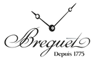 Breguet logo with a clock design on a white background