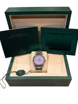 Brand New 2025 Rolex Oyster Perpetual 31mm Lavender Dial - Full Set