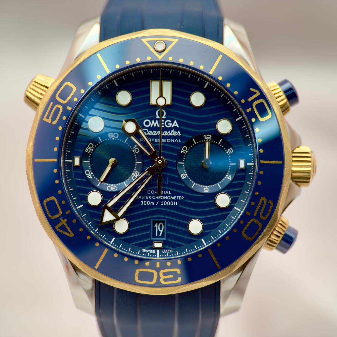 Seamaster Diver 300M Chronograph 44mm Two-Tone | 18K Gold & Blue Dial | Ref. 210.22.44.51.03.001