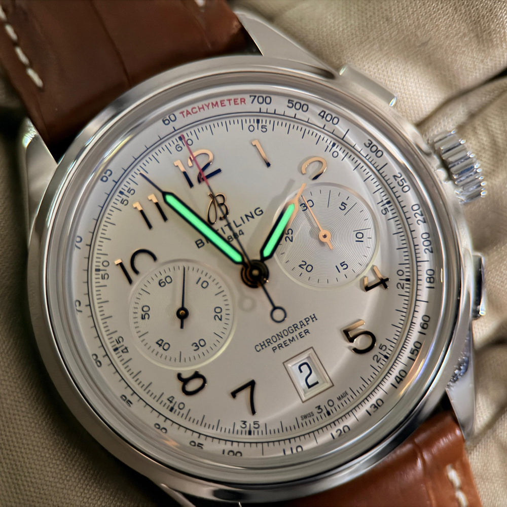 Premier B01 Chronograph 42 Silver "Panda" Dial | Ref. AB0145211G1A1