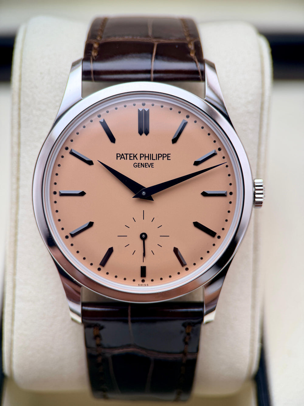 Patek Philippe Calatrava Platinum Salmon Dial | Ref. 6119P-001 | June 2026 Like New Full Set