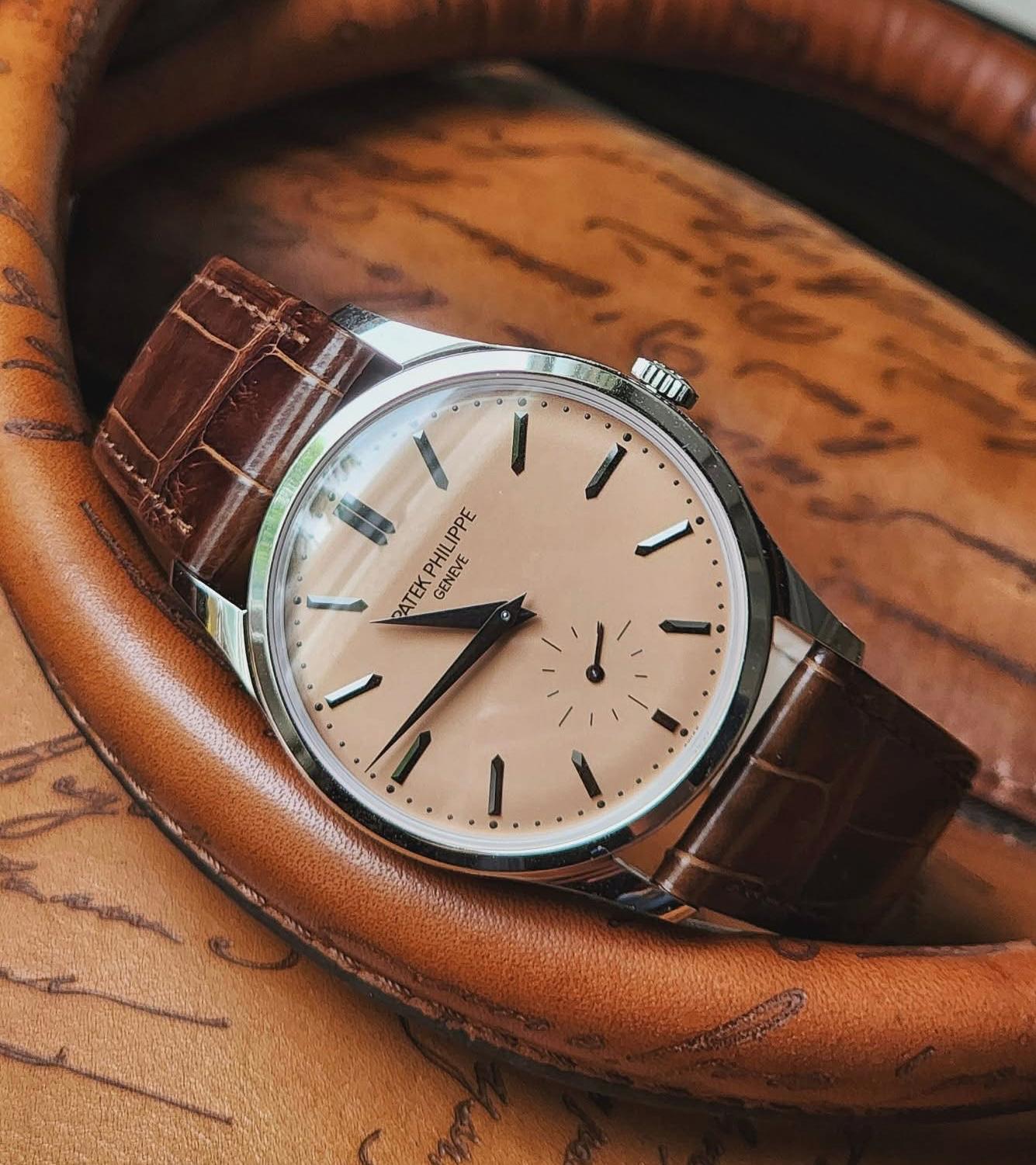 Patek Philippe Calatrava Platinum Salmon Dial | Ref. 6196P-001 | June 2026 Like New Full Set