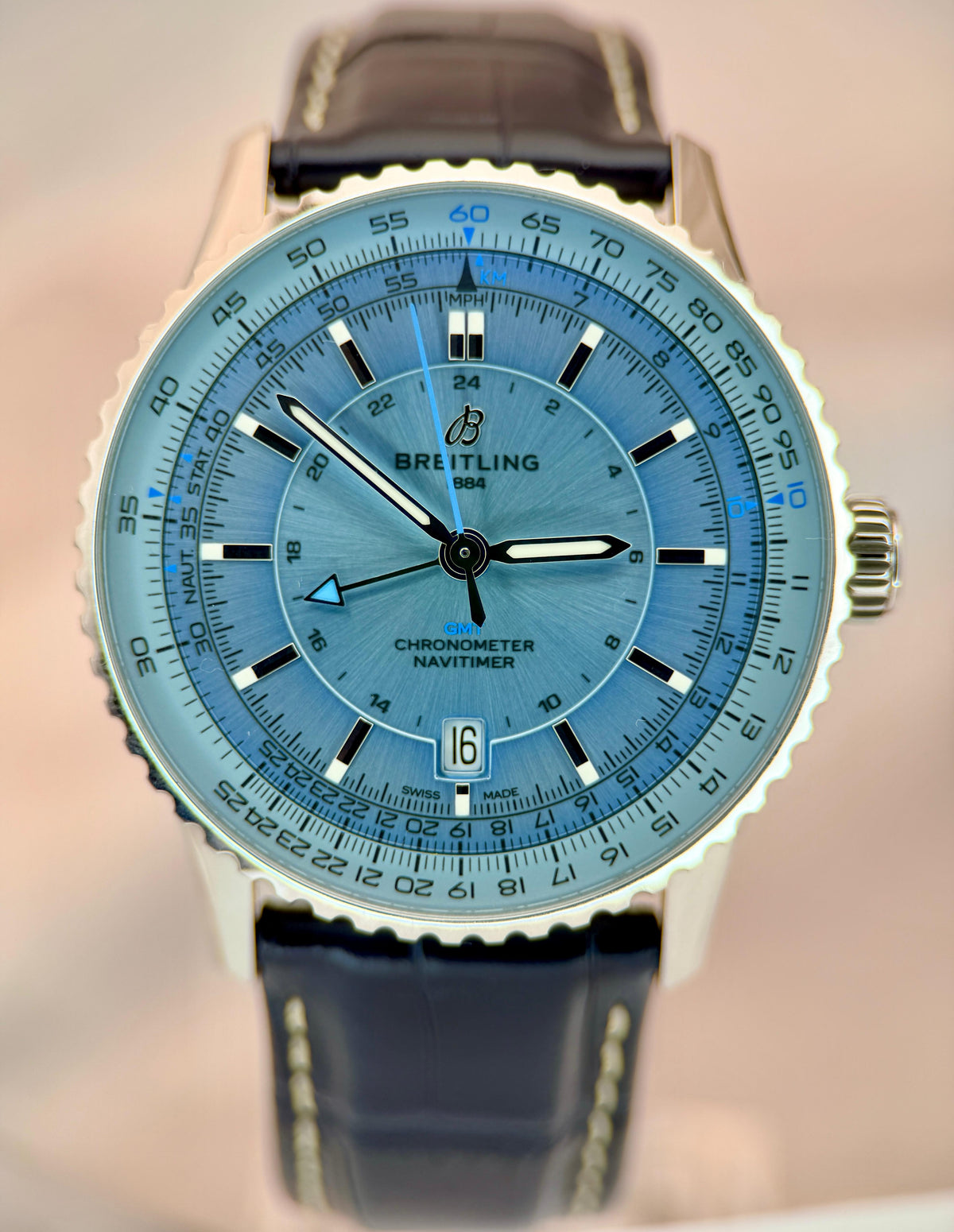 Navitimer Automatic GMT 41mm Ice Blue Dial | Ref. A32310171C1P1 | 2025 Full Set (+ Extra Mesh Bracelet)