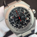 IWC Ingenieur Chronograph AMG Ref. IW372504 in titanium with a black dial, red chronograph hands and a tachymeter bezel