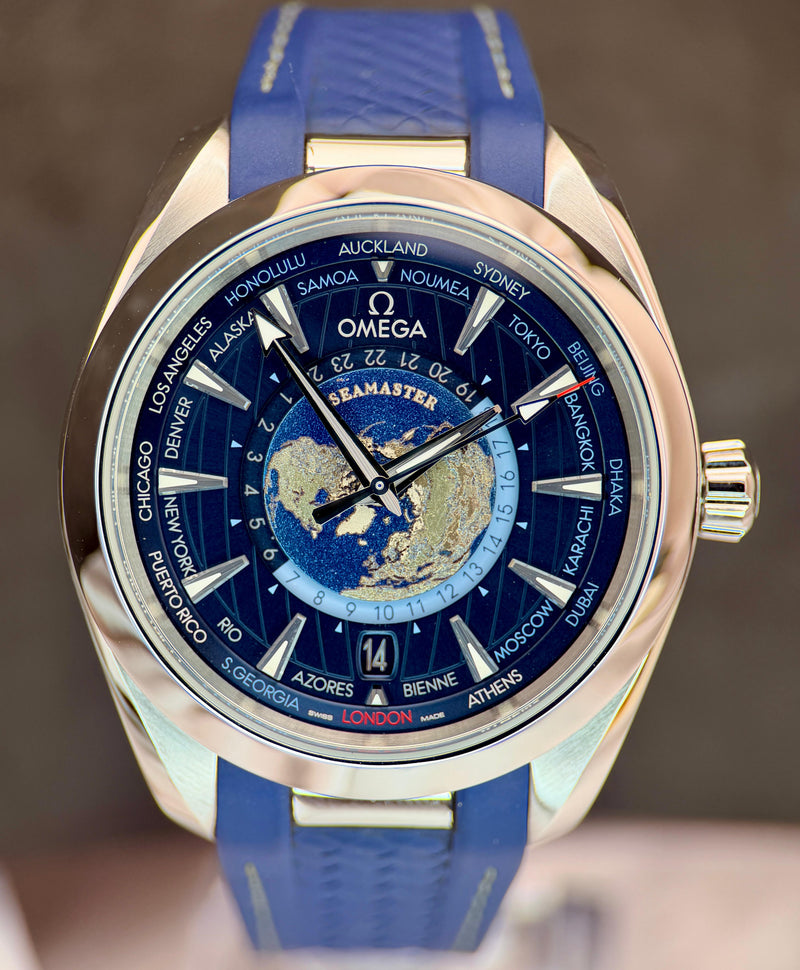 Seamaster Aqua Terra Worldtimer 43mm Blue Dial | Ref. 220.12.43.22.03.001 | 2021 Mint Full Set