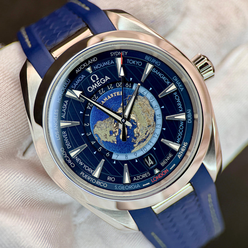 Seamaster Aqua Terra Worldtimer 43mm Blue Dial | Ref. 220.12.43.22.03.001 | 2021 Mint Full Set