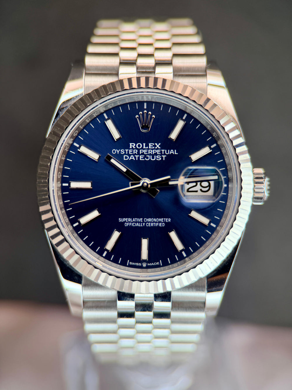 Datejust 36 Sunburst Blue Dial Fluted Bezel Jubilee 126234 | 2024 Full Set (Warranty to 2029)