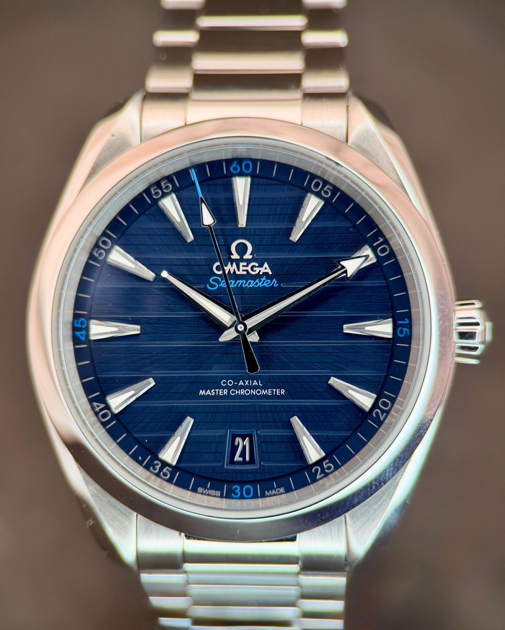 Seamaster Aqua Terra 41mm Blue Teak Dial | Ref. 220.10.41.21.03.001 | 2022 Mint Full Set (Warranty to 2027)