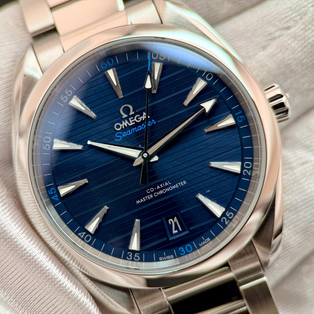 Seamaster Aqua Terra 41mm Blue Teak Dial | Ref. 220.10.41.21.03.001 | 2022 Mint Full Set (Warranty to 2027)