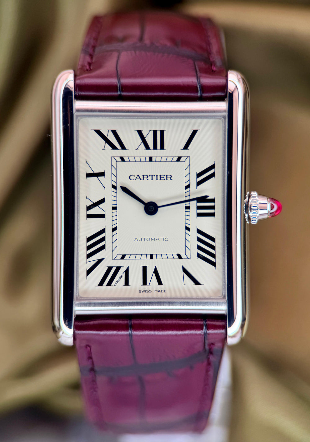 Tank Louis Cartier L model Platinum Ruby Crown WGTA0373 | 2026 Mint Full Set