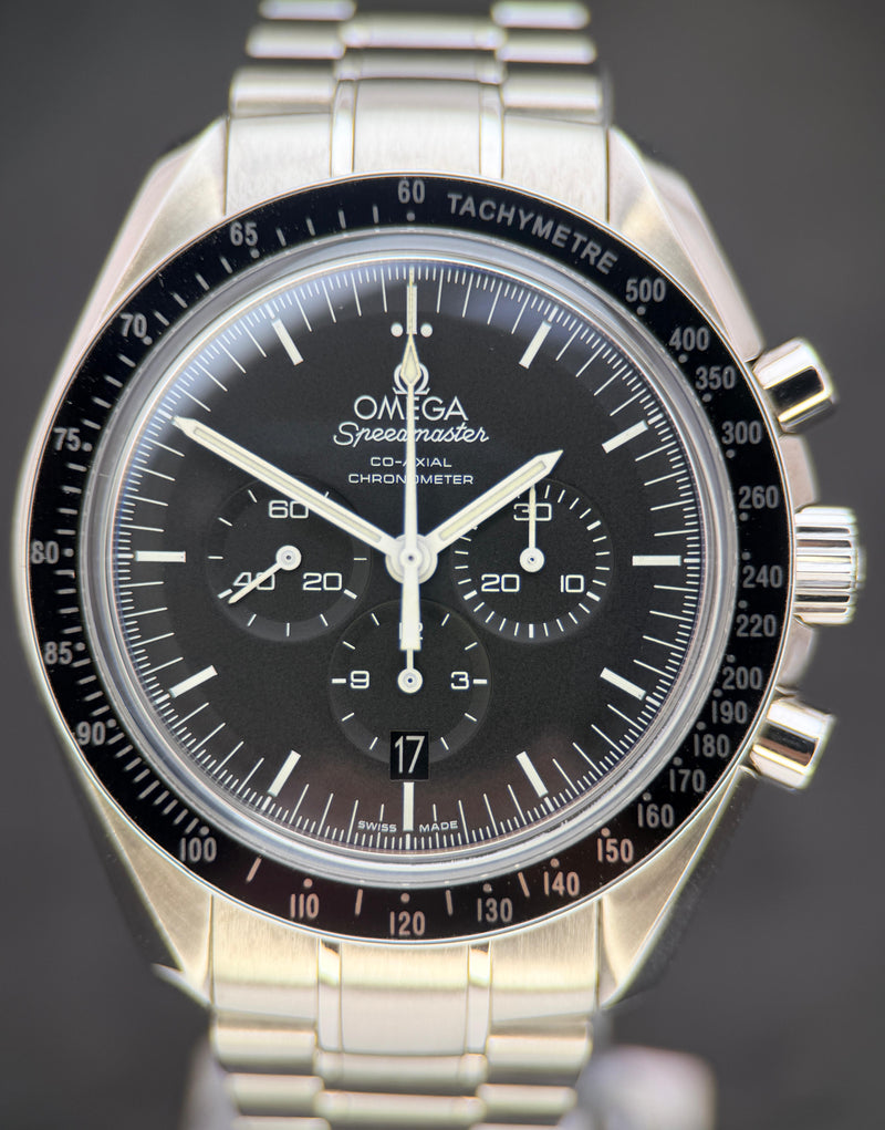 Speedmaster Co-Axial Chronograph Date بقطر 44.25 ملم 311.30.44.50.01.002 | 2017 بحالة ممتازة جداً مع ملحقاتها (متوقفة عن الإنتاج)