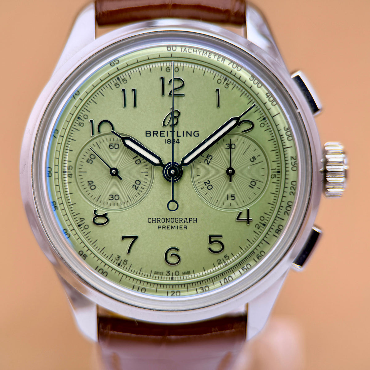 Premier B09 Chronograph 40 "Pistachio" AB0930D31L1P1 | 2025 Mint Full Set (Warranty to 2030)