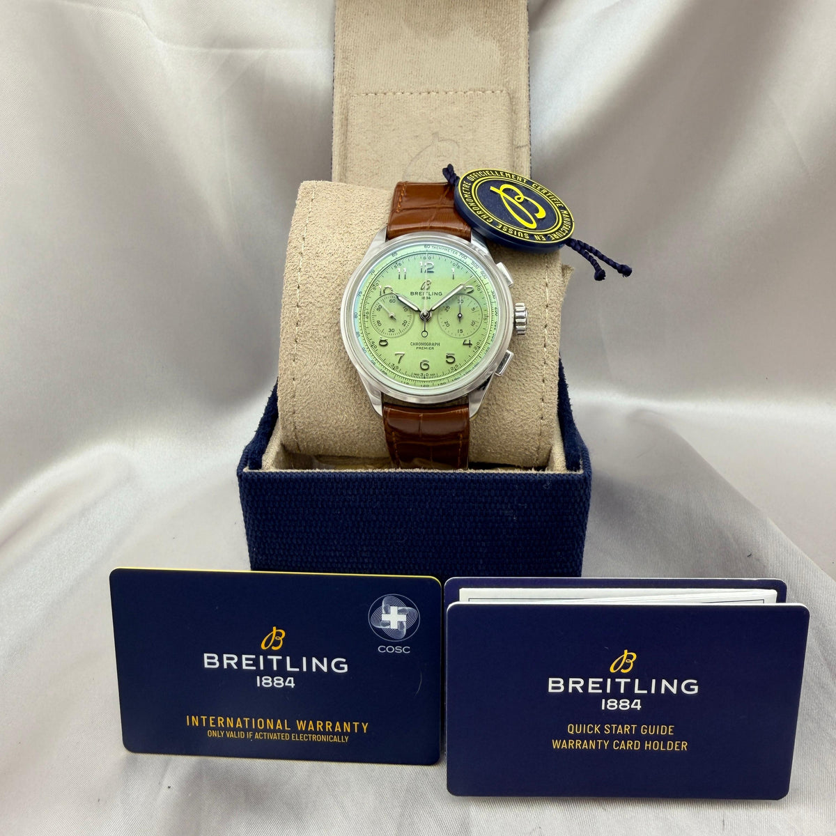 Premier B09 Chronograph 40 "Pistachio" AB0930D31L1P1 | 2025 Mint Full Set (Warranty to 2030)